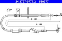 Ate Bremsseil Seilzug Feststellbremse 24.3727-0777.2 FüR Opel Agila H00 F68 12V