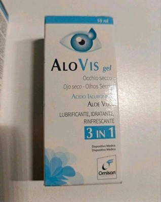 Omisan AloVis Augentropfen Gel 10 ml 3 in 1 Hyaluronsäure Aloe Vera / 3er Pack