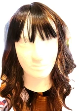 Wig New Black With Alburn High Lights Wavy With Bangs Long 26”