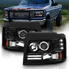 Spyder LED Headlights Installation: Ford F-150 LED Halo Bar Projector Replacement Halogen Car Headlights Set For Ford F150/F2..