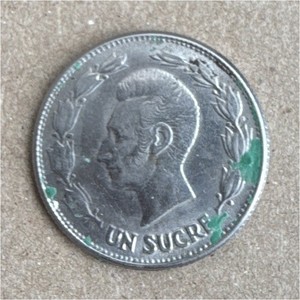 Ecuador 1946 1 Sucre Silver Coin KM# 78.1 0.72 Fineness Color BN
