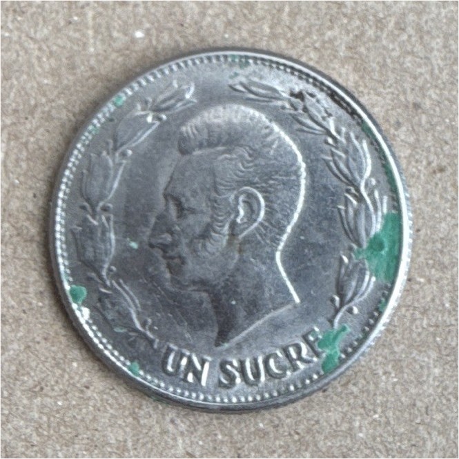 Ecuador 1946 1 Sucre Silver Coin KM# 78.1 0.72 Fineness Color BN