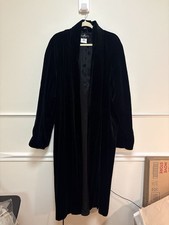 JS Collections Velvet Opera Coat Size XL Black Long Open Front