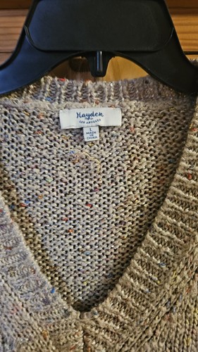 Damenpullover Hayden Los Angeles Größe Large beige Langarm Pailletten V-Ausschnitt - Bild 2 von 4