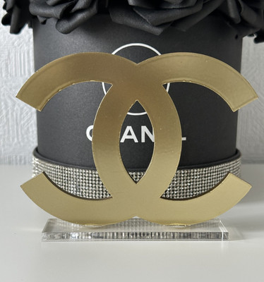 Chanel Logo Gold Store Display CoCo Mark Logo Acrylic New | eBay