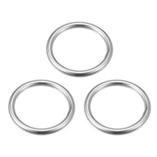 45mm ID 6mm Thick O-Rings Welded DIY 316 Stainless Steel , 3Pcs