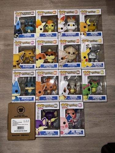 Pokemon Funko Pop Lot of 14 (Lucario, Alakazam, Munchlax, Pikachu, Arcanine Ect)