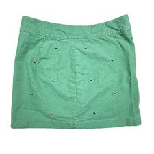 Vineyard Vines Corduroy Skirt Women 6 Green Embroidered Whale Mini Preppy Cotton