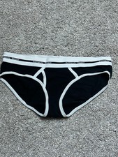 Victoria Secret Logo Thick Waistband Black Hip-hugger Boxer Brief Panties Small