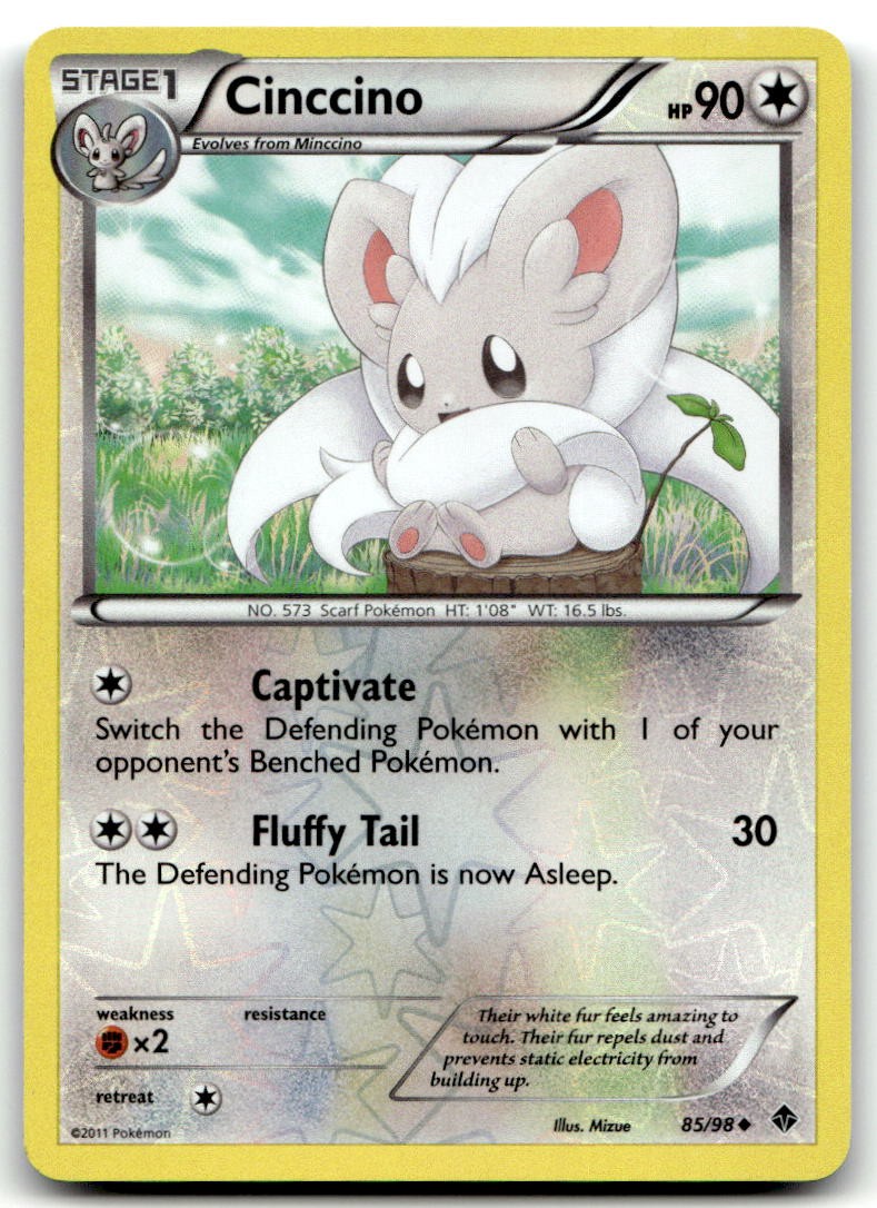 EXC-NM Reverse Holo Cinccino #85/98 (Emerging Powers)