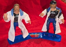 1982-1985 Remco AWA The Long riders  Bill & Scott Wrestling Figures with stands