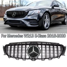 For 2016-2020 Mercedes Benz W213 E350 E400 Front Upper Grill Black Grille W/Star