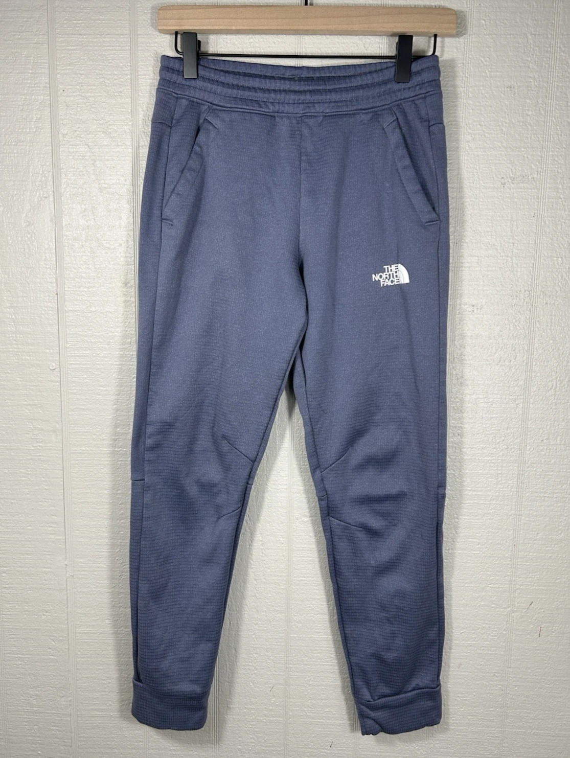 The North Face Youth Large (14/16) Grid Fleece Joggers Blue Vertical Logo Pant