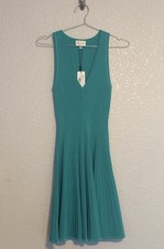Milly Turquoise Sleeveless Midi Dress Women Medium