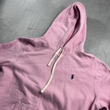 Polo Ralph Lauren Men's Pink Cotton Blend Fleece Pullover Hoodie Large