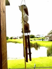 NEW pelican Bamboo Wind Chime - Natural Bamboo Tropical Boho