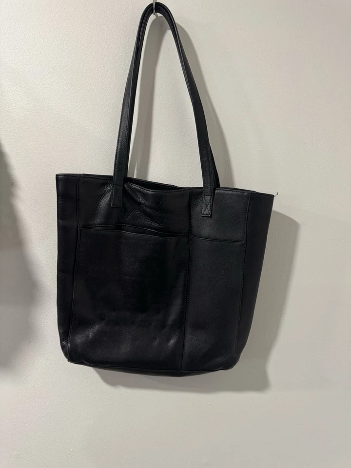 Le Donne Leather Spruce Shopper Tote Black | Full-Grain Colombian Leather - Image 3 of 4
