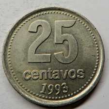 Argentina 25 Centavos 1993 Copper-Nickel KM#110a UNC