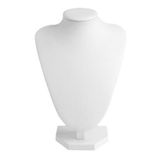 Faux Leather Mannequin Jewelry Necklace Display Holder Neck Bust Stand Showcase