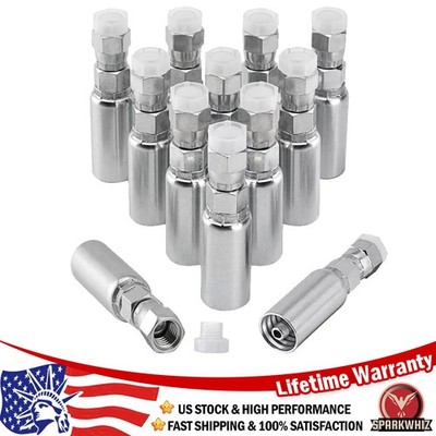 12 Pack 1/4'' Hydraulic Hose End Fittings: 1/4'' I.D. Hose x 1/4'' JIC 37 ° Female