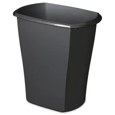 10 Gallon Rectangular Wastebasket, Large Plastic Trash Can for Kitchen, Black