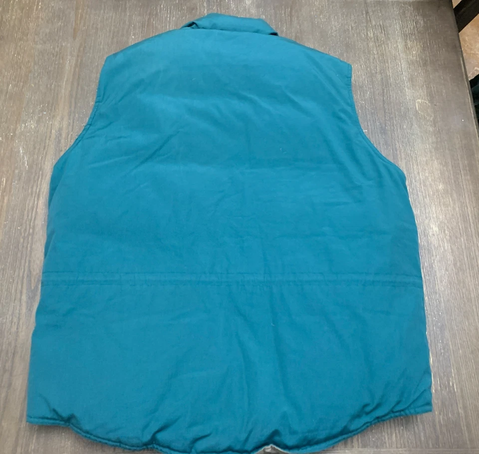 Vintage Orvis Puffer Vest Mens XL Green Goose Down Snap Zip Vintage 80s Outdoors - Image 2 of 4