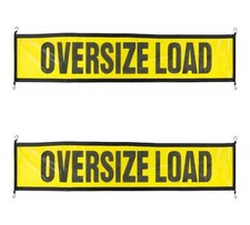 2 Pack 18"x84" Mesh Oversize Load Sign Banner for Trucks w/ Bungee Cord  Hook