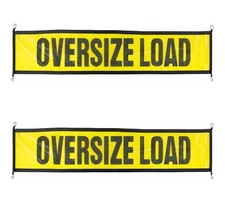 2 Pack 18"x84" Mesh Oversize Load Sign Banner for Trucks w/ Bungee Cord & Hook
