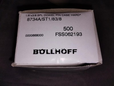 Dübelstift 1/8 x 3/8 Einsatzhärte BOLLHOFF BOX OF 500