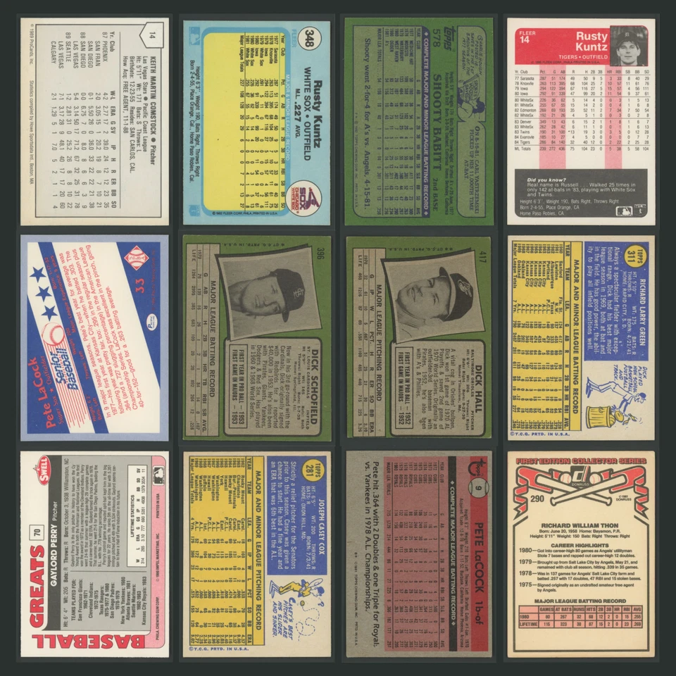 Keith Comstock Lote 1989 ProCards 14 Coleção Rusty Kuntz Shooty Babitt LaCock - Imagem 2 de 4