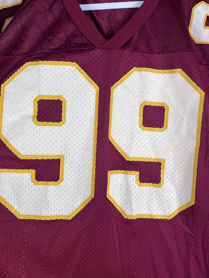 ВИНТАЖНАЯ ФУТБОЛКА ЧЕМПИОНА ВАШИНГТОН РЕДСКИНС NFL СИНИЕ ПОЛОСЫ ДЖОН КЭРРОЛЛ U - Изображение 4 из 4