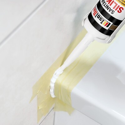 Sanitär Silikon Grau 24 x 300 ml Dichtstoff Dusche Kleben Bad Küche Abdichten