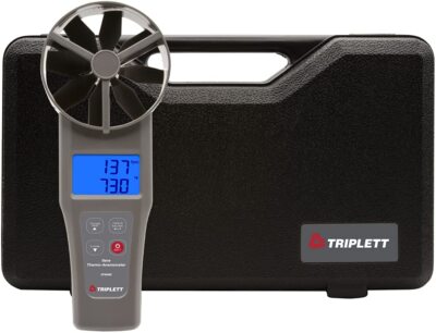 Triplett CFM400 4'' Large Vane CFM/CMM Thermo-Anemometer - Air Flow, Velocity, an