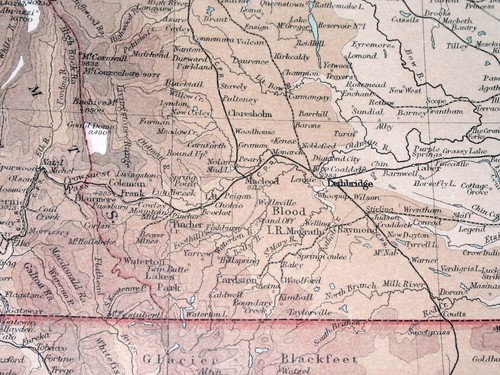 1922 MAP OF ALBERTA CALGARY EDMONTON ROCKIES BANFF / SASKATCHEWAN CANADA - Picture 3 of 7