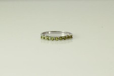 Round Cut Light Green Stone 925 Sterling Silver Band Sz 8.75 Ring 1.9 G RIN9051