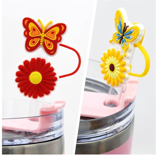Cup Straw Cover Cap for 30 40 Oz Tumbler Reusable Straw Tips Gift - Picture 7 of 8
