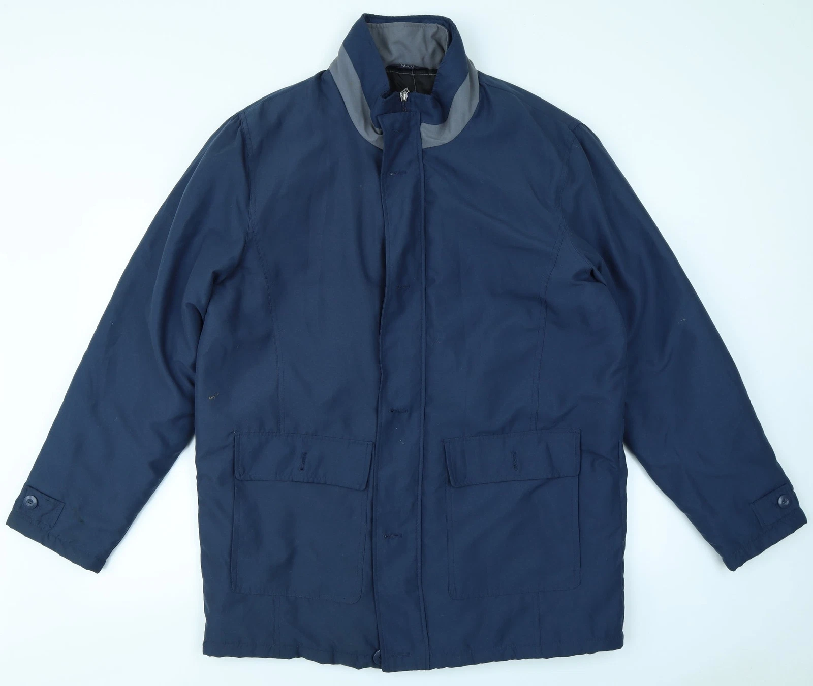 Premier Man Mens Blue Rain Coat Size M Zip