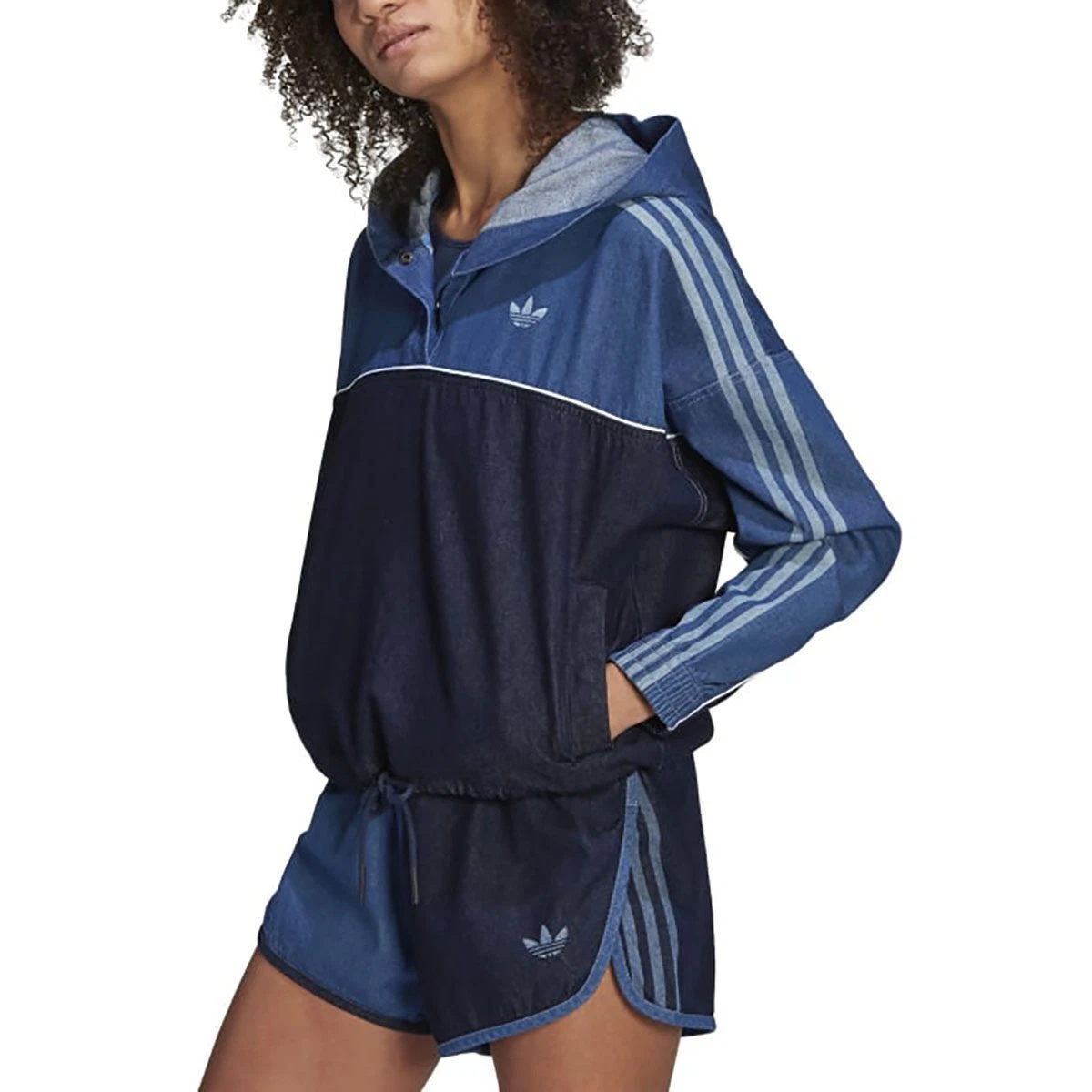 Adidas Womenu0026#039;s Denim Bahia Blue/Indigo Hoodie GM5387 | eBay
