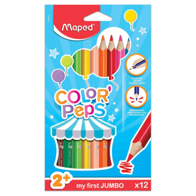Maped Hélice Couleur Avec Mon Premier Jumbo Coloré Crayons 12 IN Pack De Kids 2+