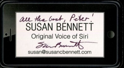Susan Bennett Original Voice of Siri Signed Business Card Authentic ...