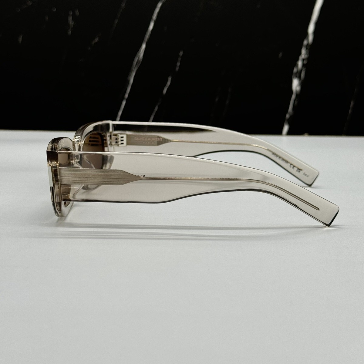 NEW SL697 003 SAINT LAURENT UNISEX CLEAR GRAY GEOMETRIC  display picture 1