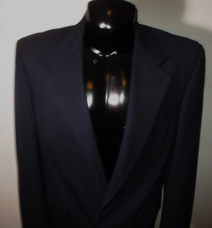 NORDSTROM Navy Blue 100% Wool 2 Pc Suit Men's Size 43 X-Long, 36X34 - Image 3 of 4