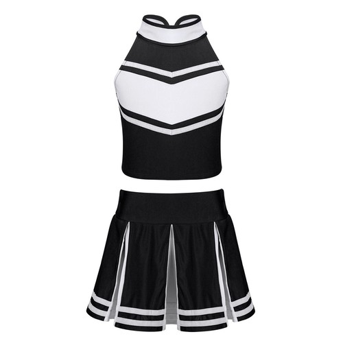 AU Kids Girls Cheerleading Costume Cheer Tops and Pleated Skirt Team Uniform Set - Picture 19 of 41
