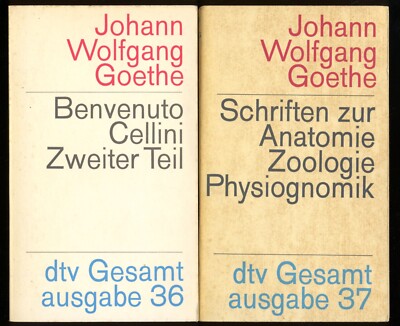 2 x J. W. von GOETHE BENVENUTO CELLINI II ANATOMIE+ZOOLOGIE Taschenbücher GUT+ 
