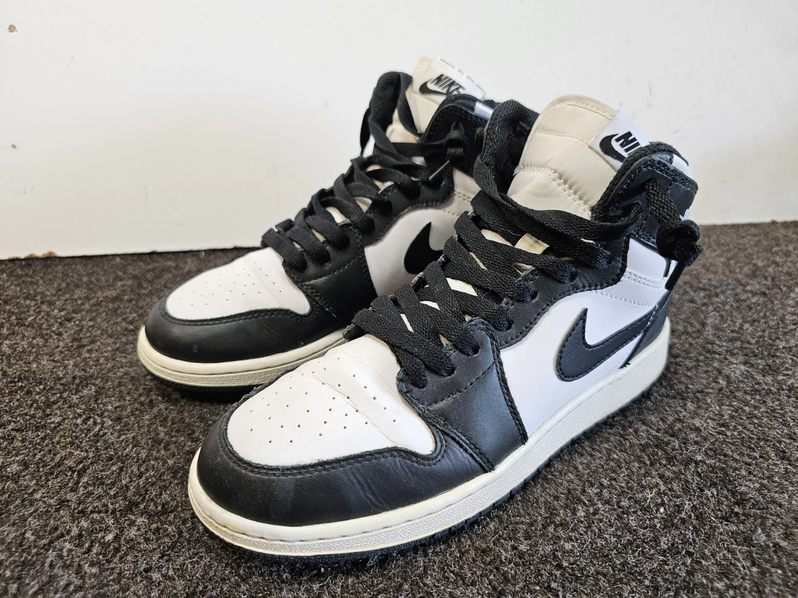 Nike Air Jordan 1 High OG nere bianche GS 2014 575441 010 giovani taglia 5 5 anni US