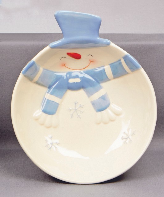 Christmas Tableware Ceramic Blue & White Snowman Bowl NEW eBay