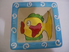 Becca Signature Collection Square Candy Bowl Colorful Fish Design