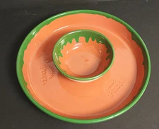 Retired PACE PICANTE Chip & Dip Platter and Matching Sauce Bowl Server 