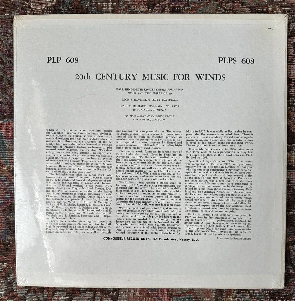 SEALED: Stravinsky / Milhaud / Hindemith - Octet For Wind Instruments - PLPS-608 - Image 2 of 2