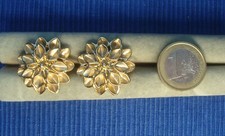 B26B Neuf Boucle Oreille BO Metal Doré Fleur Bijou Createur Earrings 